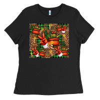 Black Christmas Santa Claus peace hand Ladies Tee - Jasminsmagicworld