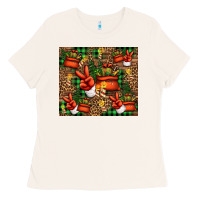 Bone Christmas Santa Claus peace hand Ladies Tee - Jasminsmagicworld