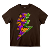 Chocolate Brown halloween lightning bolt Heavy Core Tee - BundleAndBundleShop
