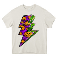 Cream halloween lightning bolt Heavy Core Tee - BundleAndBundleShop