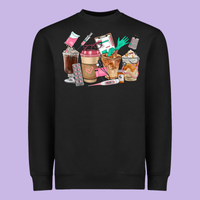 Nurse Coffee Cups Heavyweight Sweatshirt Designed By Fadigitalartstudio