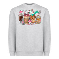 Heather Grey Nurse Coffee Cups Heavyweight Sweatshirt - FaDigitalArtStudio
