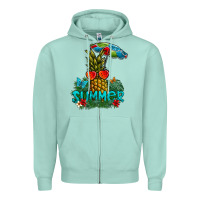 Seafoam Summer Zipper Hoodie - CowhideDigitalArt