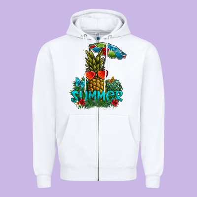 Summer Zipper Hoodie Designed By Cowhidedigitalart