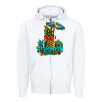 White Summer Zipper Hoodie - CowhideDigitalArt