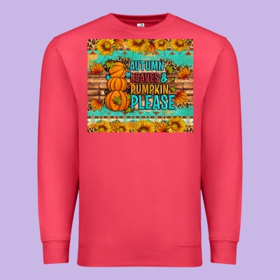Autumn Leaves And Pumpkin Please Premium Sweatshirt Designed By Artiststas