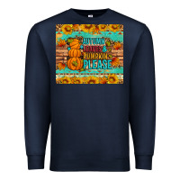 Navy Autumn leaves and pumpkin please Premium Sweatshirt - Artiststas