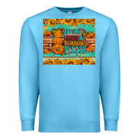 Ocean Blue Autumn leaves and pumpkin please Premium Sweatshirt - Artiststas