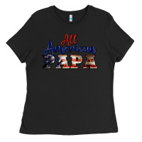 Black all american papa Ladies Tee - BarkalooDesign