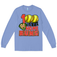 Colony Blue 100 days of home runs softball Long Sleeve Tee - CowGirlArtShop