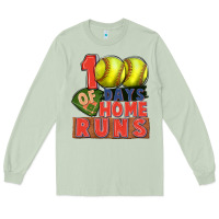 Matcha 100 days of home runs softball Long Sleeve Tee - CowGirlArtShop