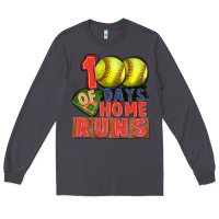 Smoke 100 days of home runs softball Long Sleeve Tee - CowGirlArtShop