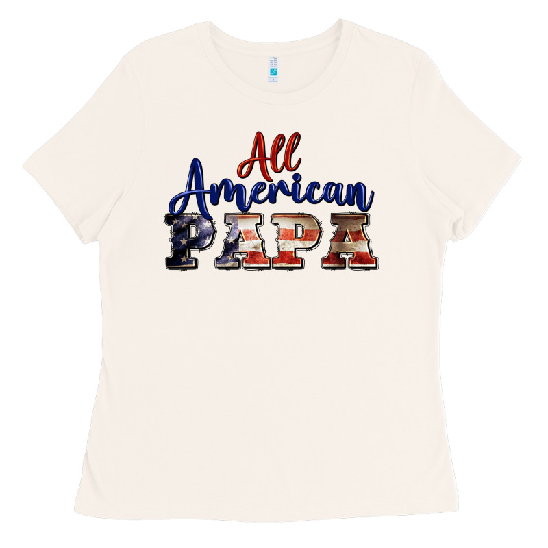 All American Papa Ladies Tee by BarkalooDesign | Teevron