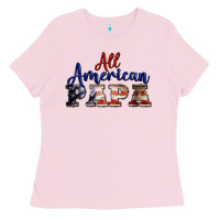 Bubblegum Pink all american papa Ladies Tee - BarkalooDesign