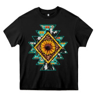 Black aztec leopard sunflower Heavy Core Tee - JahusDesignShop