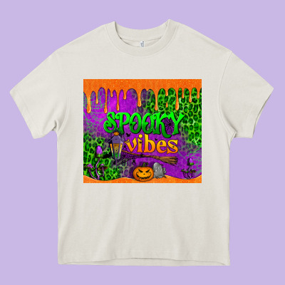 Spooky Vibes Tumbler Heavy Core Tee Designed By Bundleandbundleshop