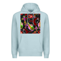 Blue Mist halloween bad witch seamless pattern Premium Hoodie - BundleAndBundleShop