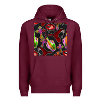 Burgundy halloween bad witch seamless pattern Premium Hoodie - BundleAndBundleShop