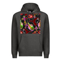 Charcoal Heather halloween bad witch seamless pattern Premium Hoodie - BundleAndBundleShop