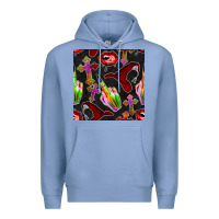 Colony Blue halloween bad witch seamless pattern Premium Hoodie - BundleAndBundleShop