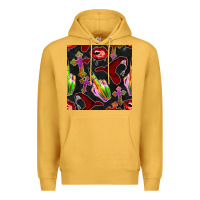 Mustard halloween bad witch seamless pattern Premium Hoodie - BundleAndBundleShop