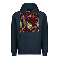 Navy halloween bad witch seamless pattern Premium Hoodie - BundleAndBundleShop