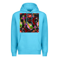 Ocean Blue halloween bad witch seamless pattern Premium Hoodie - BundleAndBundleShop