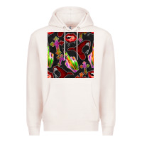 Pale Pink halloween bad witch seamless pattern Premium Hoodie - BundleAndBundleShop