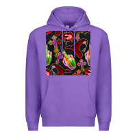 Purple halloween bad witch seamless pattern Premium Hoodie - BundleAndBundleShop