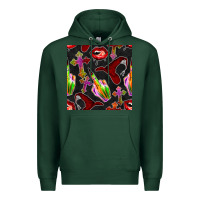 Sports Green halloween bad witch seamless pattern Premium Hoodie - BundleAndBundleShop