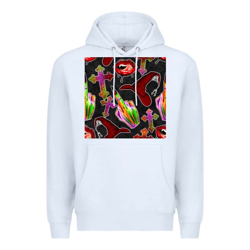 Halloween Bad Witch Seamless Pattern Premium Hoodie by BundleAndBundleShop | Teevron