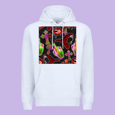 Halloween Bad Witch Seamless Pattern Premium Hoodie Designed By Bundleandbundleshop