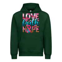 Forest Green love faith hope with cancer ribbon  ado Urban Hoodie - AdoDesignShop