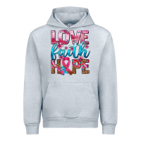 Heather Grey love faith hope with cancer ribbon  ado Urban Hoodie - AdoDesignShop