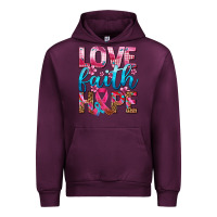 Mauve Wine love faith hope with cancer ribbon  ado Urban Hoodie - AdoDesignShop