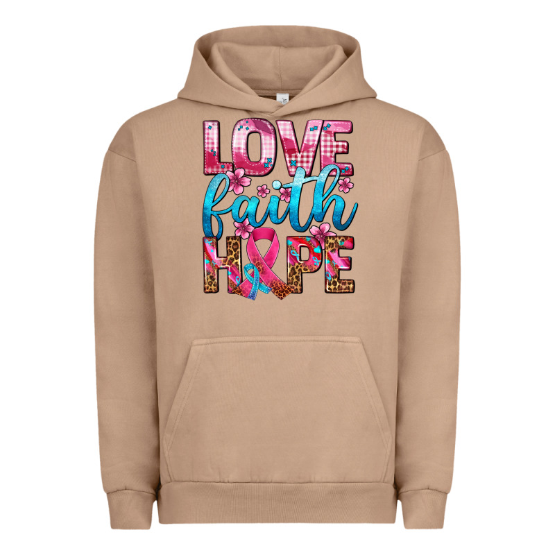 Love Faith Hope With Cancer Ribbon  Ado Urban Hoodie by AdoDesignShop | Teevron