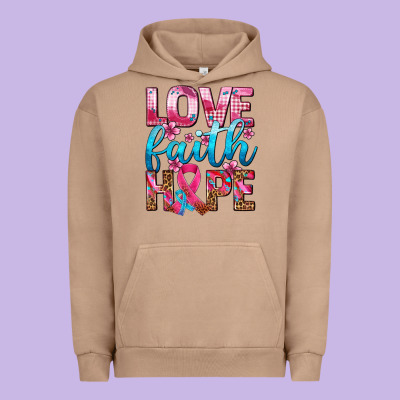 Love Faith Hope With Cancer Ribbon  Ado Urban Hoodie Designed By Adodesignshop