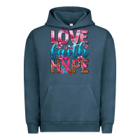 Pigment Midnight Navy love faith hope with cancer ribbon  ado Urban Hoodie - AdoDesignShop
