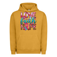 Pigment Peanut Butter love faith hope with cancer ribbon  ado Urban Hoodie - AdoDesignShop