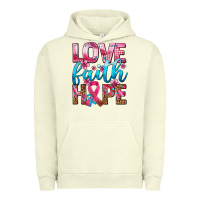 Pigment Pistachio love faith hope with cancer ribbon  ado Urban Hoodie - AdoDesignShop
