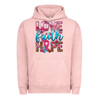 Pigment Salmon love faith hope with cancer ribbon  ado Urban Hoodie - AdoDesignShop