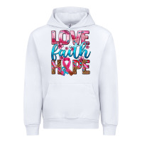 White love faith hope with cancer ribbon  ado Urban Hoodie - AdoDesignShop