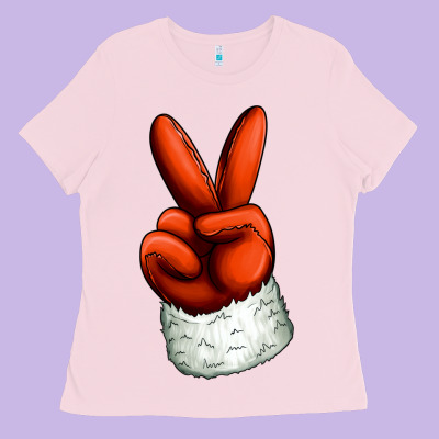 Christmas Peace Hand Ladies Tee Designed By Jasminsmagicworld