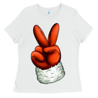 White Christmas peace hand Ladies Tee - Jasminsmagicworld