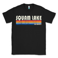 Black Vintage 70S 80S Style Squam Lake Nh Classic Tee - lanVoArt