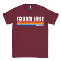 Burgundy Vintage 70S 80S Style Squam Lake Nh Classic Tee - lanVoArt
