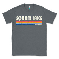 Charcoal Heather Vintage 70S 80S Style Squam Lake Nh Classic Tee - lanVoArt