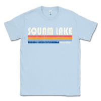 Dusty Blue Vintage 70S 80S Style Squam Lake Nh Classic Tee - lanVoArt