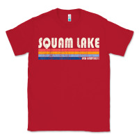 Red Vintage 70S 80S Style Squam Lake Nh Classic Tee - lanVoArt