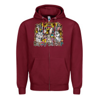 Burgundy Happy Easter Zipper Hoodie - CowhideDigitalArt